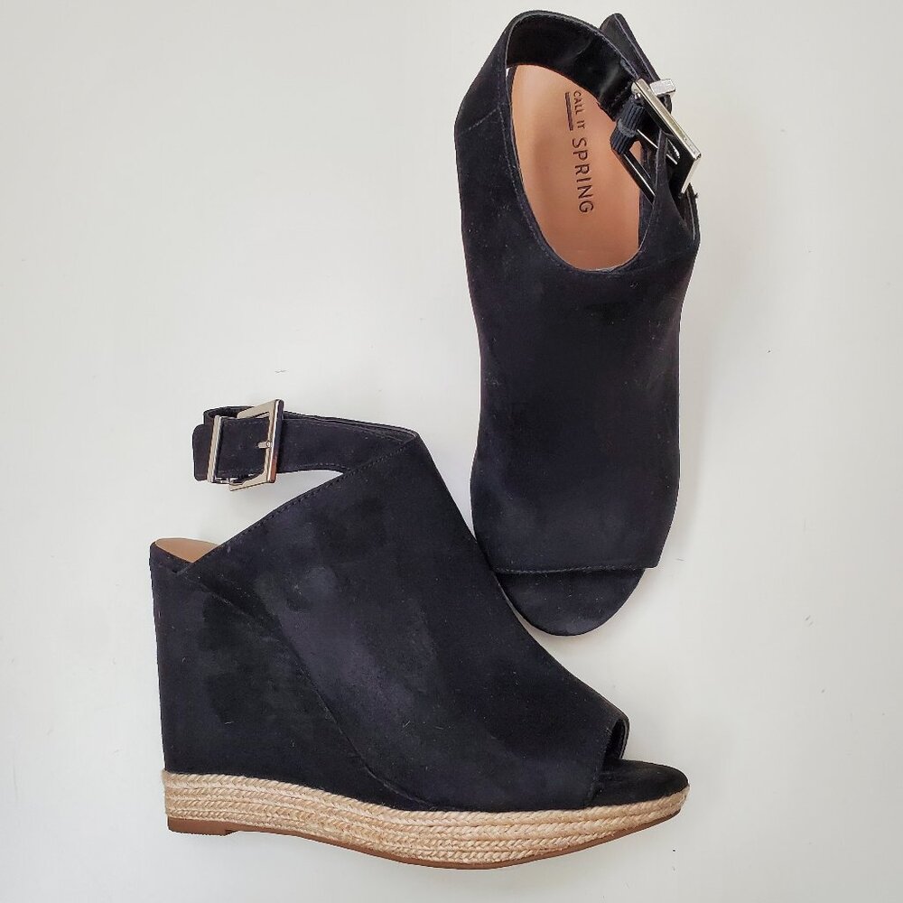 Black wedge espadrilles